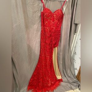 Gorgeous red beaded dress